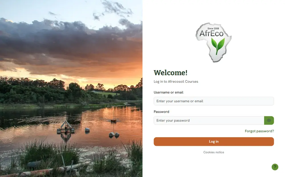 AfrEcoSoil LMS — website screenshot