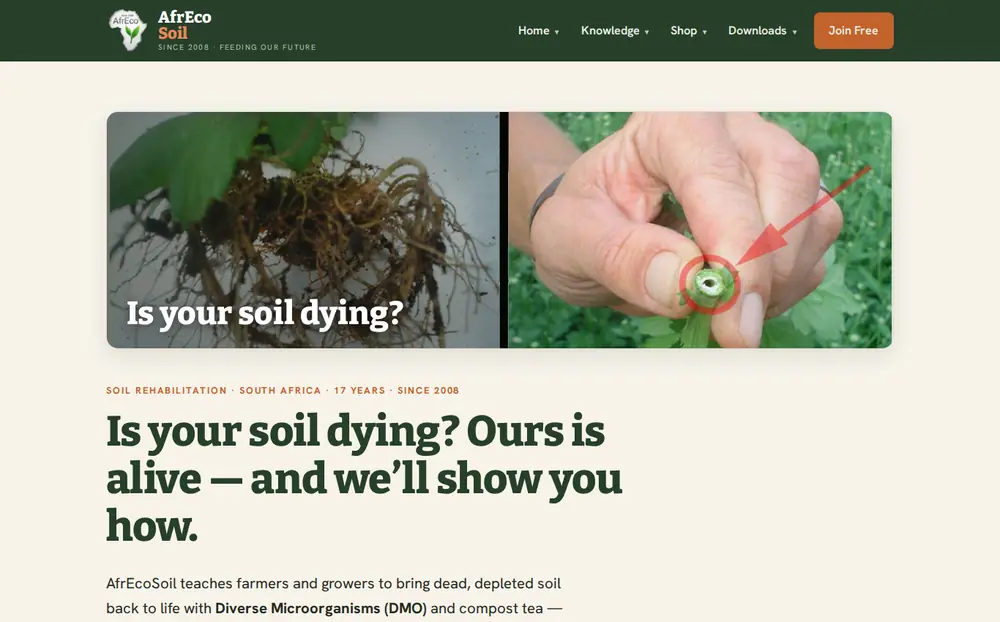 AfrEcoSoil Store — website screenshot