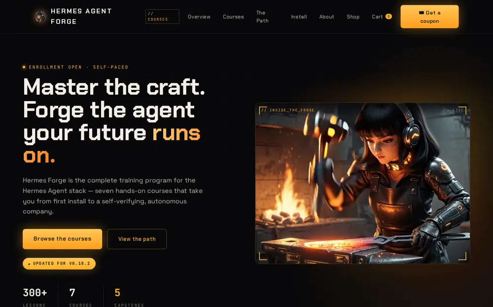 Hermes Agent Forge Store — website screenshot
