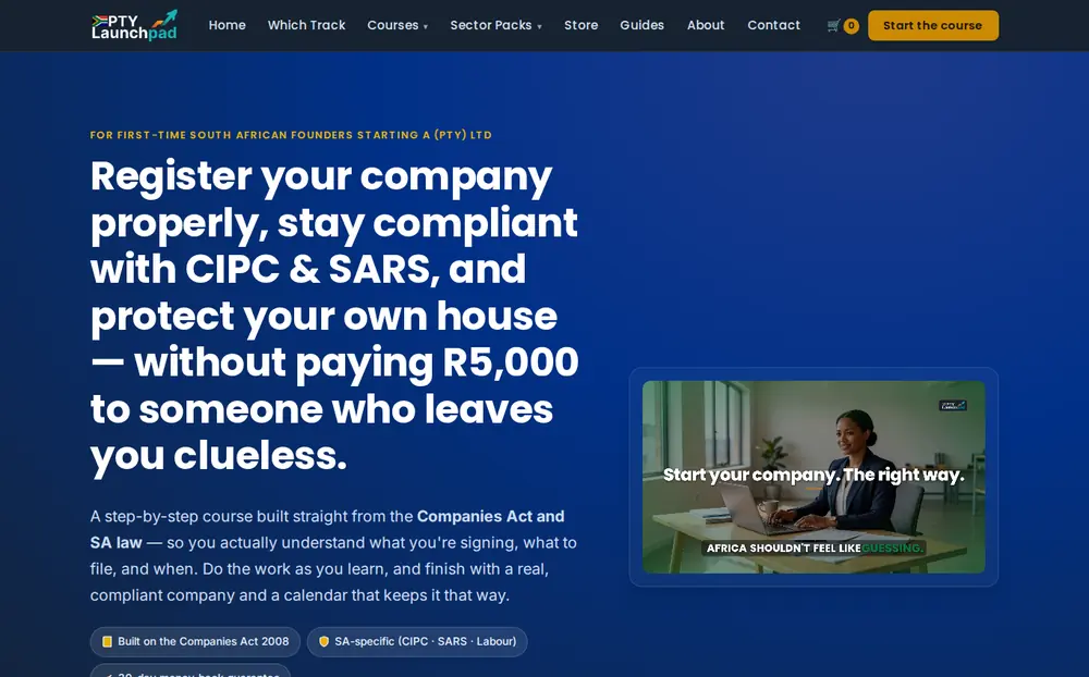 PtyLaunchpad Store — website screenshot